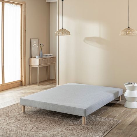 Sommier tapissier 13 cm Éveil 90x200 Gris Silex (1/5)