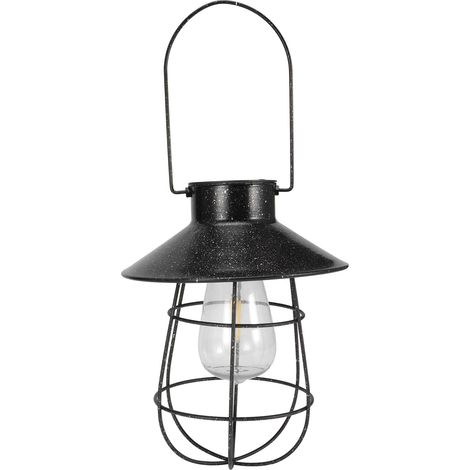 Lanterne Solaire - Étanche IP44 - En Fer Forgé - Lumière LED à Suspension Extérieure - Pour Jardin Terrasse Cour - 1 Pièce (1/5)