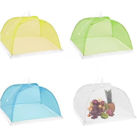 4 pcs Toile Alimentaire Pliable Anti-Mouches Tente Parapluie Anti-Insectes et Anti-moustiques BBQ Picnic Food Cover (1/5)