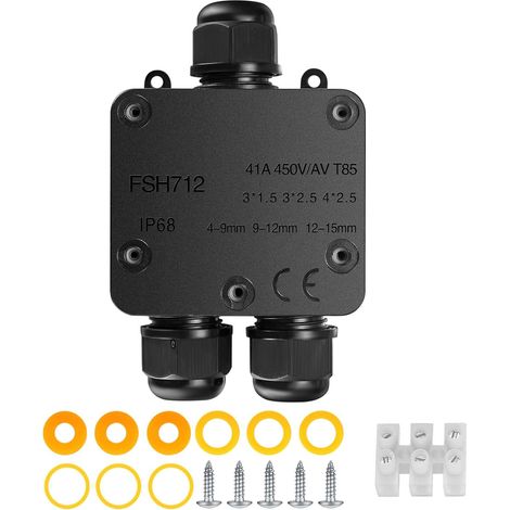 IP68 Boîte Jonction 3 Voies, Étanche Extérieur IP68 Waterproof Junction Box 3 Way – Connecteur de Câble Étanche pour Jardin, Éclairage Extérieur, Câble Ø 4-15mm (1/5)
