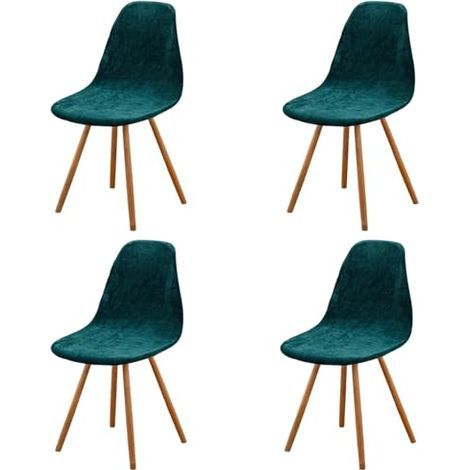 Housse de Chaise Scandinaves Lot de 4, Extensible Vert Housse de Chaise de Salle à Manger, Velours Universelle Couverture de Chaise sans Accoudoirs pour Décoration de Salon Cuisine Maison (1/4)
