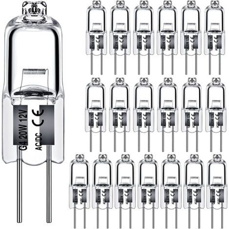 Green Mobility-Ampoules halogènes G4 20W 12V – 280 lumens – Dimmables – Angle de faisceau 360° – Pack de 10 pour éclairage sous meuble - 10Pack (1/5)