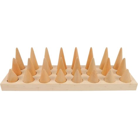 Support à Anneaux en Bois Supérieure pour Bijoux et Bagues, Organisateur Pratique de Cône, Rangement pour Boutique et Coiffeuse (1/5)
