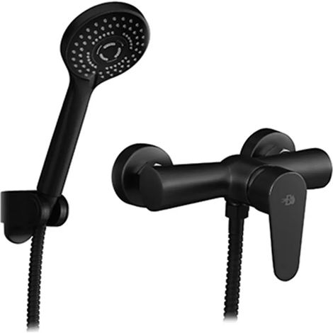 Miscelatore doccia esterno nero opaco con kit doccia Lizzy (1/2)