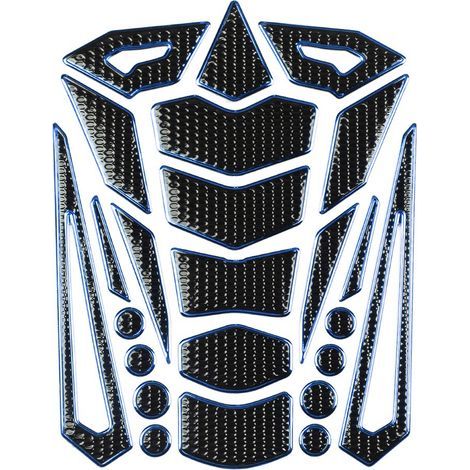 Protection autocollante universelle pour réservoir d'essence/huile de moto, avec bord bleu. (1/5)
