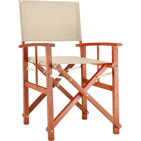 Deuba Sedia da giardino Cannes FSC® Foreste correttamente gestite legno di eucalipto sedie pieghevoli da regista balcone terrazza Crema (1/5)