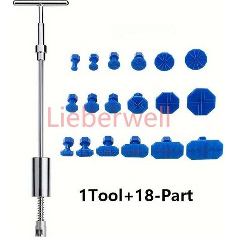 19/23 Pcs Auto Body Dent Repair Tool Kit with 2-in-1 Slide Hammer and Puller, Paintless Ding Removal Set for Car, Motorcycle and Refrigerator