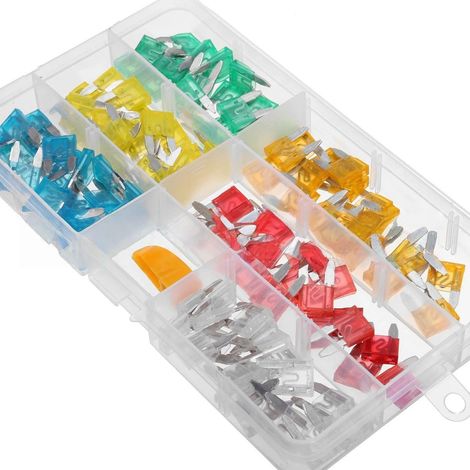 Assortiment de 120 mini fusibles à lames pour voitures, camions, motos et SUV (1/5)