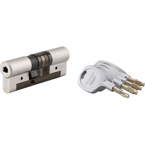 Cilindro Cobra 2+ Evolution 33 x 53 mm, nichelato, protezioni anti-effrazione, scasso e perforazione, 5 chiavi – THIRARD (1/2)