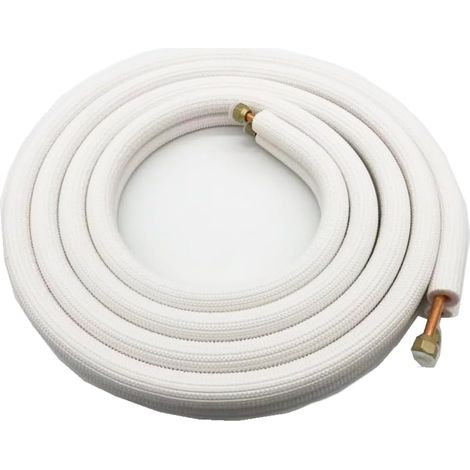 Tuyau isolé 1/4" 3/8" pour installation de climatiseur, double serpentin, tube fendu, 5 mètres