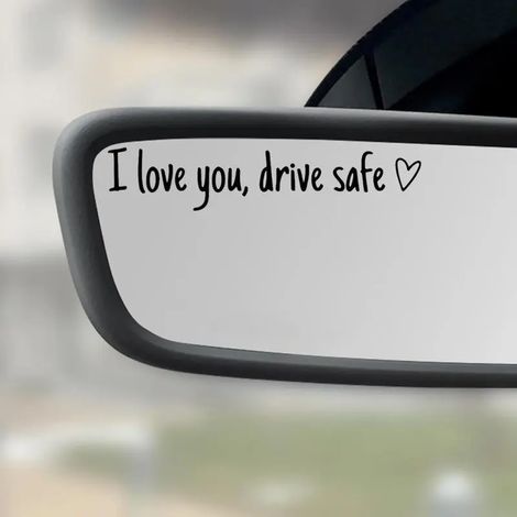 Vinyl-Aufkleber fürs voiture, 4er-Set „Ich liebe dich, fahr vorsichtig“, Auto-Rückspiegelaufkleber (1/4)