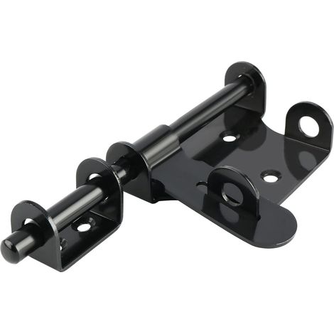 1Pcs Loquets et Verrous Loquet Porte Exterieur, Verrou Porte Coulissante avec Trou pour Cadenas Serrure de Porte Extérieure ou Intérieure, Loquets de Portes 15 CM en Acier Inoxydable Noir (1/3)