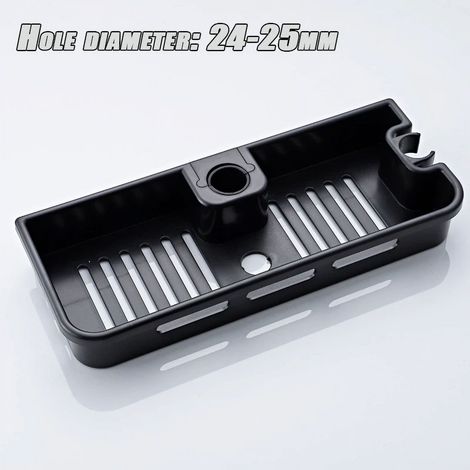 Support mural sans perçage - Porte-shampooing - Etagère pour douche - Barre verticale réglable en hauteur - Lot de 1 (1/5)