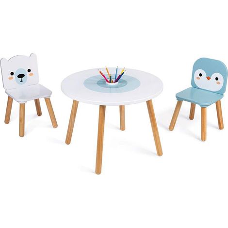 Janod Banquise Set Tisch und 2 Stühle Weiß