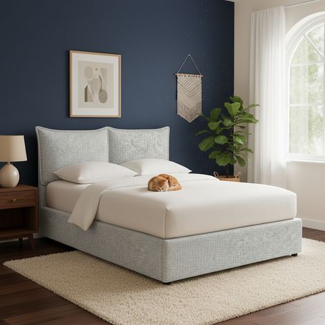 Letto Singolo Newquay, Sfoderabile, Contenitore Made in Italy, Grigio Chiaro (1/5)