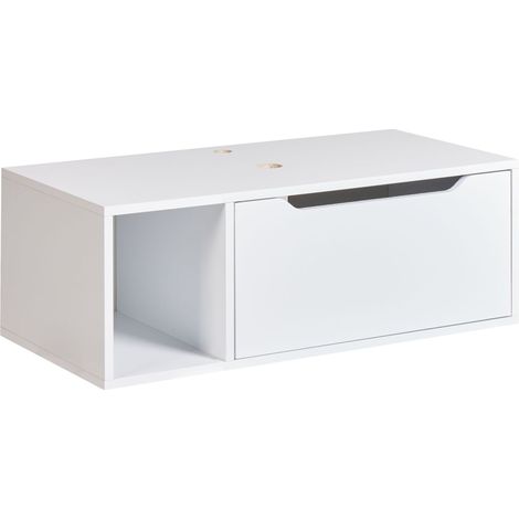 Wall Mounted Washbasin Cabinet CASCAVEL 80 cm White (1/5)