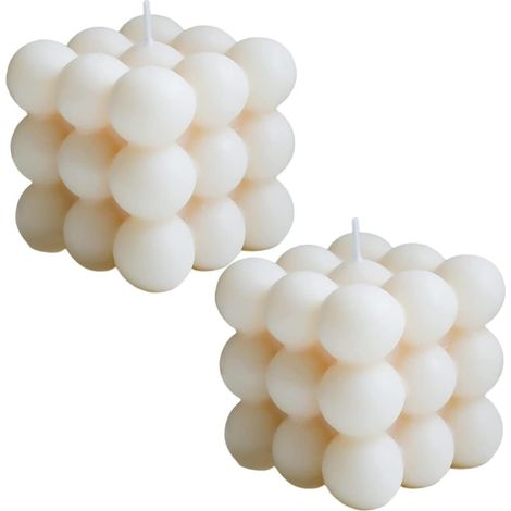 Bubble Candle, 2 Stück Würfel-Bubble-Cerzen, Sojawachskerzen, süße Würfel-Duftkerzen, Aromatherapie-Kerzen, Entspannungskerzen, natürliche Ästhetik, handgefertigt zur Dekoration (1/5)