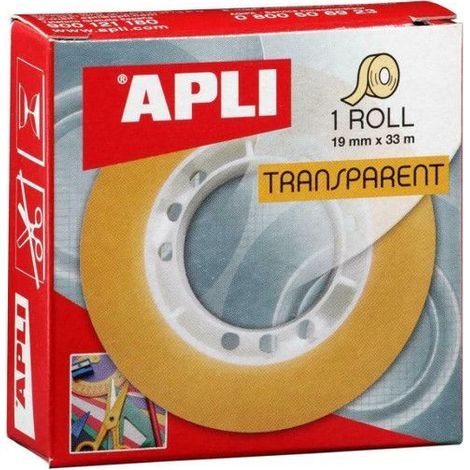 Ruban adhésif transparent à déroulement silencieux et à usage universel - 19mmx33m