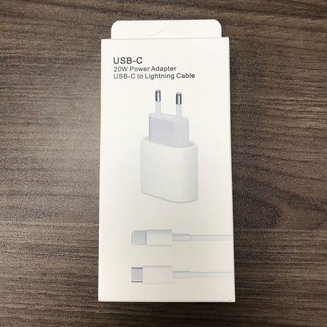Chargeur USB-C 20W Adaptateur secteur d'origine pour iPhone, iPad et appareils Apple compatibles, bloc d'alimentation rapide, prise européenne, alimentation certifiée