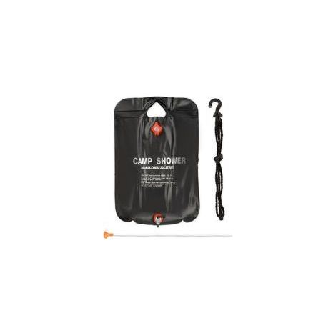 Douche solaire 20 litres, camping, randonnée, à suspendre, pliable, avec douchette, extérieur, mobile, noir (1/5)