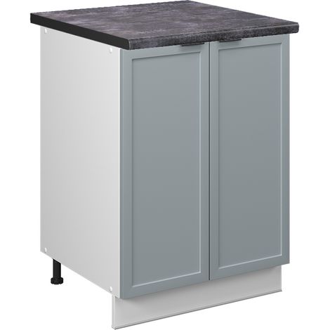 Meuble bas de cuisine Fame-Line, Bleu clair-gris, 60 cm , PT Anthracite, Vicco