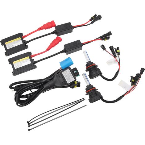 Phare Xénon 9004 55W 5500LM HID 8000K, Ampoule Voiture Double Fil Haute/Basse Tension, Kit Lampe Étanche 12V, Projecteur Puissant (1/5)