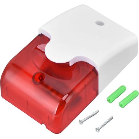 Mini sirène stroboscopique alarme filaire stroboscopique clignotant klaxon Flash sirène sonore pour système d'alarme de sécurité à domicile DC12V. (1/5)