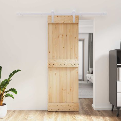 vidaXL Porta scorrevole Naturale e Bianco 70 x 210 cm