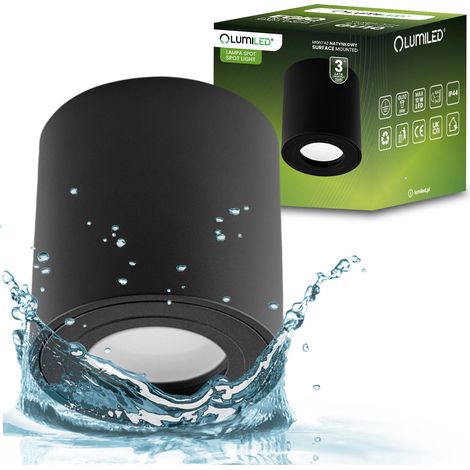 Apparecchio di illuminazione ALOGENA da superficie Ermetico IP44 EGIO GU10 Tondo Nero 83mm (1/5)