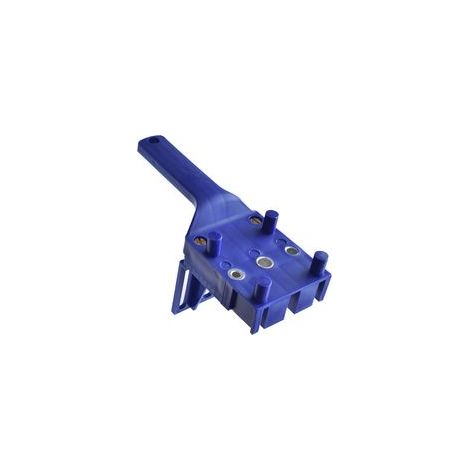 1 pièces Gabarit de percage tourillon,Guide de perage chevilles bois avec butée parallèle,Kit de gabarit de goujonnage avec centreur tourillon 6 mm/8 mm /10mm (bleu) (1/5)