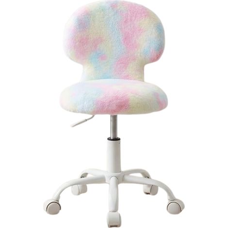 Wahson Children Desk Chair, Mushroom Swivel Chair in Soft Colorful Faux Fur Height Adjustable for Kid's Room, Pink