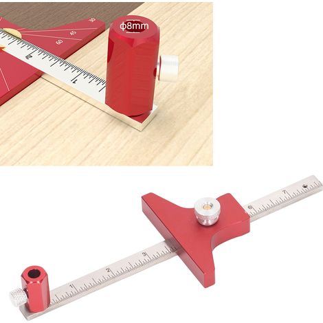 Règle de traçage d'angles pour le travail du bois, outil de marquage multifonctionnel trois en un pour la mesure de la hauteur, outil de traçage parallèle, jauge impériale (1/5)