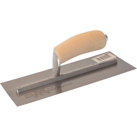 Marshalltown MXS1 Plasterer's Finishing Trowel with Wooden Handle, 11 x 4.1/2 inches, Made of Durable Carbon Steel