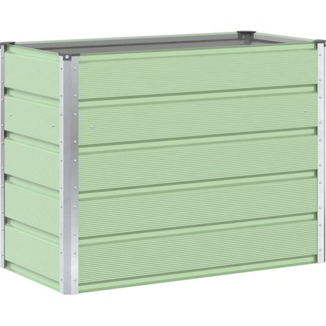 Planter Pastel Green 100 x 50 x 77 cm Galvanised Steel vidaXL (1/5)