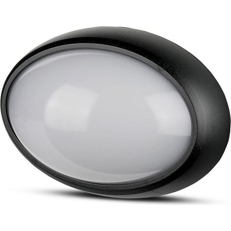 V-TAC Plafoniera LED Ovale 12W Colore Nero Bianco Caldo IP54