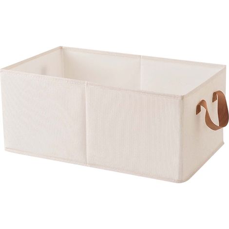 Boîte De Rangement Pour Vêtements - Structure En Acier - Tissu Lin - Pliable - Empilable - 46 X 28 X 20 Cm - 1 Pièce