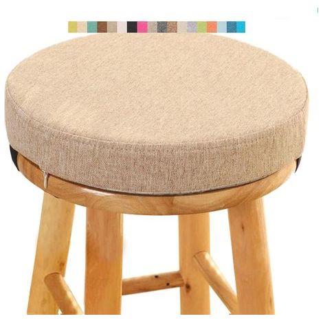 Rundes Hockerkissen - Bequemes rundes Stuhlkissen - 30 cm - Stuhlkissen für Esszimmer, Küche, Büro, Bar, Garten, Innen-/Außenbereich (A15, 30 x 5 cm/11,8 x 2 Zoll)