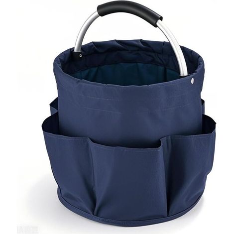 Panier de Nettoyage avec Poignée, Organiseur de Nettoyage Multi-Poches, Sacs Étanches pour Jardinage Organisateur de Produits de Nettoyage Pliable pour Jardin, Salle de Bain, intérieur(Bleu) (1/5)