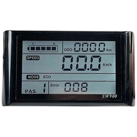 Compteur de vitesse pour vélo électrique Ebike SW900 avec écran LCD, étanche, enregistreur de contacts, contrôle/paramètres, 24-72 V - Parfait