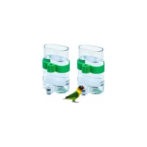 Bird Cage Automatic Water Dispenser, Clear Plastic Bird Feeder for Aviary, Parakeets, Cockatiels, Parrots, 2 Pieces (1/5)