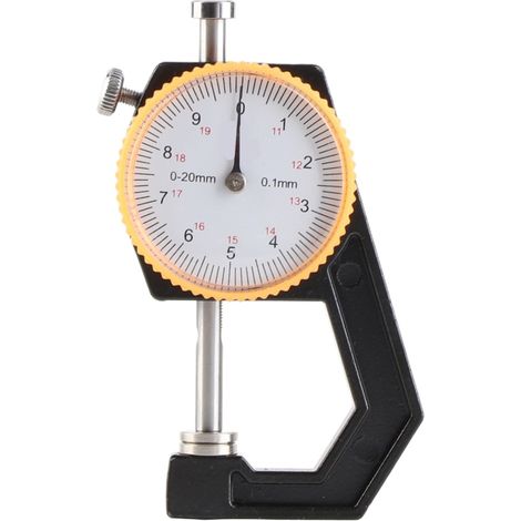 Medidor de espesor de esfera plana, herramienta de medición casera para cuero (0-20 mm)