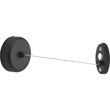 Ausziehbare Wäscheleine Schwarz Matt, Selbstaufrollend Tullo (1/2)