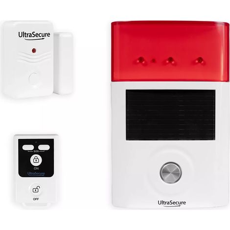 Kit autonome sans-fil sirène solaire + détecteur d'ouverture porte et fenêtre + télécommande (gamme BT) (1/5)