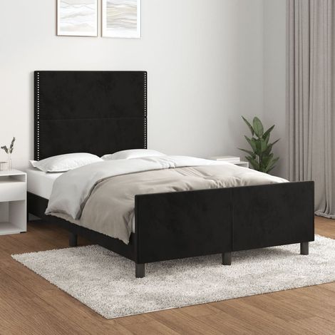 Bettgestell ohne Matratze Schwarz 120x190 cm Samt (1/5)