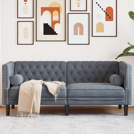 Sofa Dunkelgrau 174 x 74,5 x 70,5 cm Samt (1/5)
