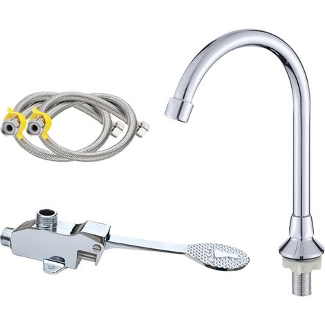 Robinet de cuisine, zinc, argenté, pour cuisine et buanderie (1/5)