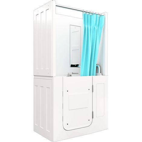 Seniorendusche und Kombination Wanne mit Whirlpool S08D-WP-TH-C-R 110x68x205cm (1/5)