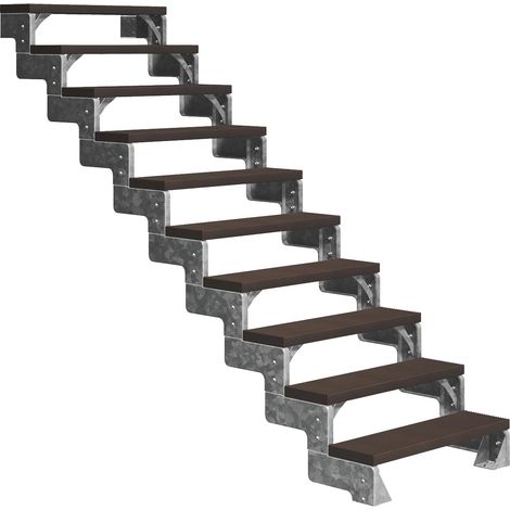 Dolle Außentreppe Gardentop 180-220cm Geschosshöhe mit Trimax dunkelbraun 80cm breit ohne Geländer