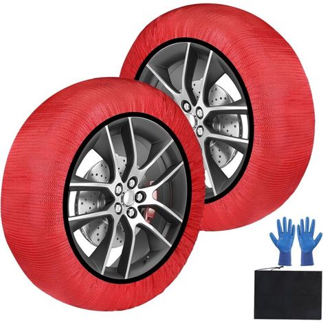 Calze da neve, 1 paio, calze da neve per auto, omologate per pneumatici, calze da neve, catene da neve, resistenti all'abrasione e agli strappi, taglia XL (1/4)