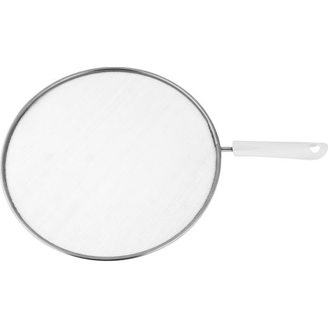 Fackelmann Spritzschutz ARCADALINA, Spritzschutzdeckel für Pfannen bis Ø 28 cm, Spritzschutzsieb für das Braten ohne Fettspritzer (Farbe: Silber/Weiß), Menge: 1 Stück"-"49304